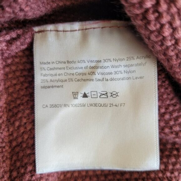 Lululemon Smokey Red Cashlu Crossover Back Sweater Size 8 - Picture 6 of 9